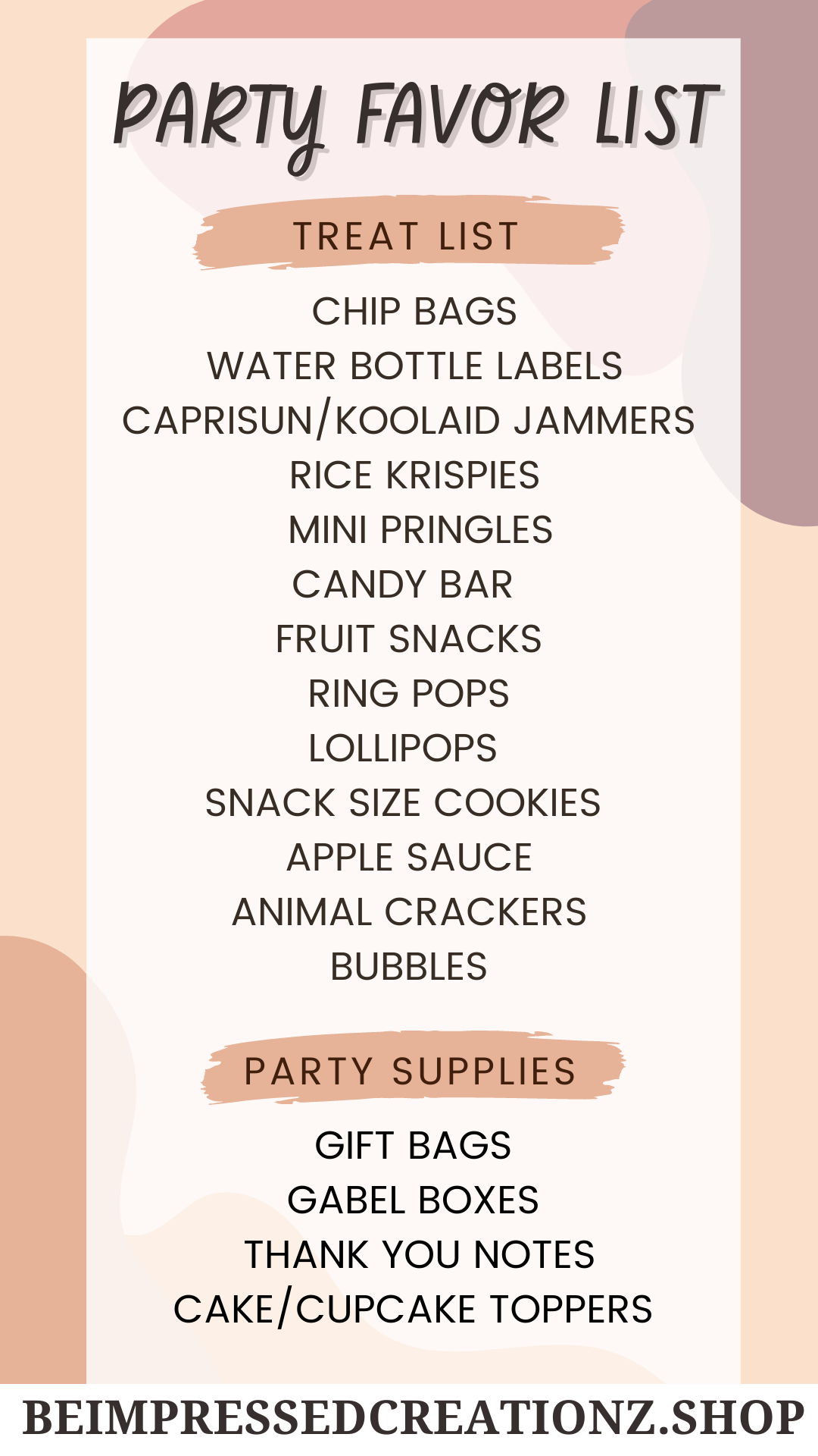 Party Favor Packages